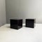 Dark Brown Lacquered Wood Cube-Shaped Bedside Tables, 1990s, Set of 2 3