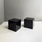 Tables de Chevet en Forme de Cube en Bois Laqué Marron Foncé, 1990s, Set de 2 5