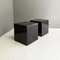 Dark Brown Lacquered Wood Cube-Shaped Bedside Tables, 1990s, Set of 2 6