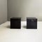 Dark Brown Lacquered Wood Cube-Shaped Bedside Tables, 1990s, Set of 2 2