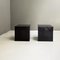 Dark Brown Lacquered Wood Cube-Shaped Bedside Tables, 1990s, Set of 2, Image 2