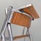 Silla convertible en escalera italiana moderna de madera y acero, años 70, Imagen 14