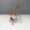 Modern Italian Wood Effect Laminate and Steel Chair Convertible Into Ladder, 1970s 2