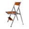 Modern Italian Wood Effect Laminate and Steel Chair Convertible Into Ladder, 1970s 1