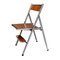 Modern Italian Wood Effect Laminate and Steel Chair Convertible Into Ladder, 1970s, Image 1