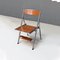 Modern Italian Wood Effect Laminate and Steel Chair Convertible Into Ladder, 1970s 7