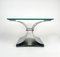 Square Coffee Table in Steel & Glass attributed to Francois Monnet, France, 1970s 8