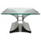 Square Coffee Table in Steel & Glass attributed to Francois Monnet, France, 1970s 1