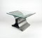 Square Coffee Table in Steel & Glass attributed to Francois Monnet, France, 1970s 5