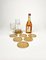 Barware Coasters in Acrylic Glass, Rattan & Brass in the style of Christian Dior, Italy, 1970s, Set of 12 9