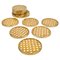 Barware Coasters in Acrylic Glass, Rattan & Brass in the style of Christian Dior, Italy, 1970s, Set of 12, Image 1