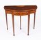 19th Century Mahogany and Satinwood Inlaid Serpentine Card Console Table, Image 2