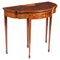 19th Century Mahogany and Satinwood Inlaid Serpentine Card Console Table, Image 1