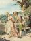 Belisario Gioja, The Romantic Walk, 19th Century, Watercolor, Framed 8