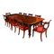 19th Century Flame Mahogany Extending Dining Table and Chairs, Set of 11 1