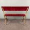 Antique French Red Velvet Cast Iron Bench 4