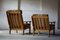 Oak High & Low Back Easy Chairs by Henning Kjærnulf, 1950s, Set of 2, Image 12