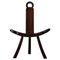 Brutalistischer französischer Dreibein Stuhl aus Holz von Charlotte Perriand, 1960er 1