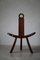 Brutalist French Wooden Tripod Chair by Charlotte Perriand, 1960s 5