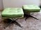 Italian Aluminum Structure Poufs with Velvet Cushions, 1960, Set of 2 4