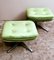 Italian Aluminum Structure Poufs with Velvet Cushions, 1960, Set of 2, Image 3