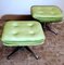 Italian Aluminum Structure Poufs with Velvet Cushions, 1960, Set of 2 5