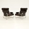 Vintage Danish Leather & Chrome Armchairs, 1960s, Set of 2, Image 1