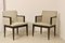 Beige Chiné Fabric Cube Armchairs, Set of 2 1