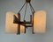 Scandinavian Teak and Acrylic Granite Hanging Lamp, 1960s 4