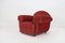 Art Deco Red Upholstery Armchairs, 1930, Set of 3, Image 15