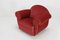 Art Deco Red Upholstery Armchairs, 1930, Set of 3, Image 11