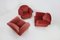 Art Deco Red Upholstery Armchairs, 1930, Set of 3, Image 3