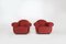 Poltrone Art Deco rosse, anni '30, set di 3, Immagine 5