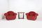 Poltrone Art Deco rosse, anni '30, set di 3, Immagine 18