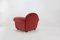 Art Deco Red Upholstery Armchairs, 1930, Set of 3 13