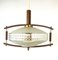 Mid-Century Teak and Glass Hanging Lamp, 1960s 1