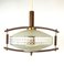 Mid-Century Teak and Glass Hanging Lamp, 1960s, Image 1