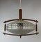 Mid-Century Teak and Glass Hanging Lamp, 1960s, Image 12