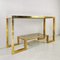 Vintage Brass and Glass Console Table, 1970s 3
