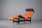 Chaise longue LC4 de cuero naranja de Le Corbusier & Pierre Jeanneret para Cassina, Imagen 7