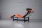 Chaise longue LC4 de cuero naranja de Le Corbusier & Pierre Jeanneret para Cassina, Imagen 5