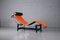 Chaise longue LC4 de cuero naranja de Le Corbusier & Pierre Jeanneret para Cassina, Imagen 2