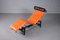 Chaise longue LC4 de cuero naranja de Le Corbusier & Pierre Jeanneret para Cassina, Imagen 8