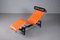 Chaise Longue LC4 en Cuir Orange par Le Corbusier & Pierre Jeanneret pour Cassina 8