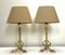 Small French Brass & Marble Table Lamps with Dolphin-Feet, 1960s, Set of 2 1
