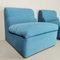 Vintage Light Blue Cotton Linen Lounge Chairs by Studio Simon for Gavina, 1980s, Set of 2 3