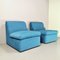 Vintage Light Blue Cotton Linen Lounge Chairs by Studio Simon for Gavina, 1980s, Set of 2 5