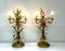 Lámparas de mesa gavilla de trigo doradas atribuidas a Hans Kögl, años 60. Juego de 2, Imagen 4