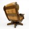 Brutalist Lounge Chair in Oak and Leather, 1970s 3