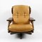 Brutalist Lounge Chair in Oak and Leather, 1970s 1
